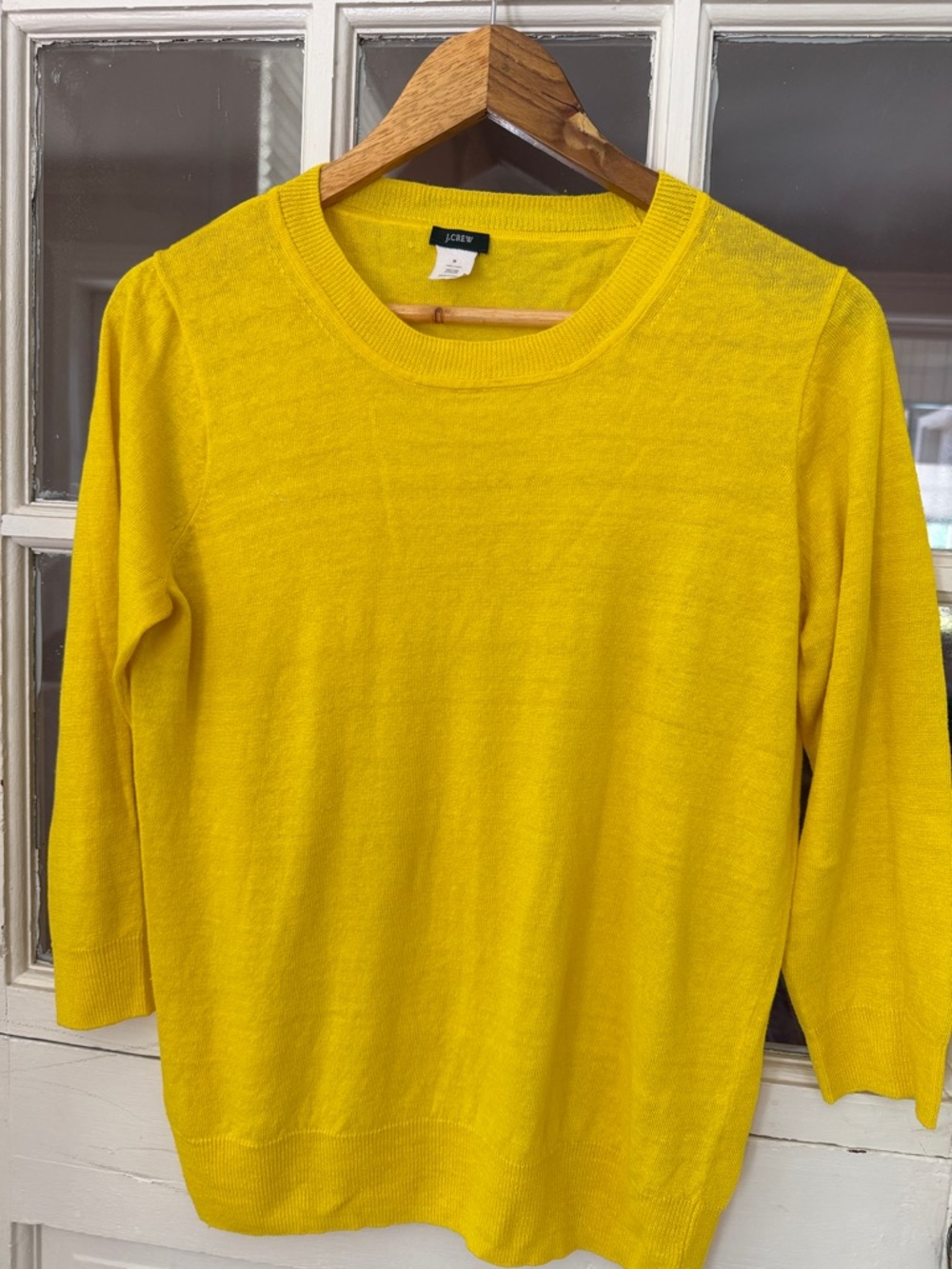J. Crew 100% Linen Yellow Sweater